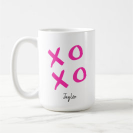 Pink Xoxo Personalisiert Valentin Kaffeetasse