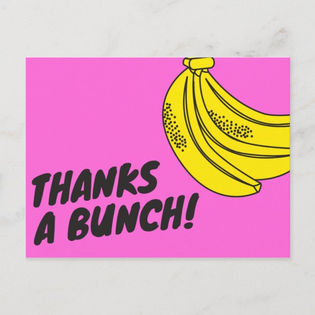 Pink Yellow Banana Bunch Vielen Dank Postkarte (Vorderseite)