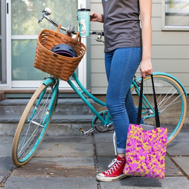 Pink Yellow Camouflage Camouflage Muster Tasche (Von Creator hochgeladen)