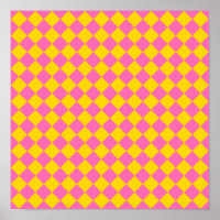 Pink Yellow Diamond Harlequin Schachbrett Pattern