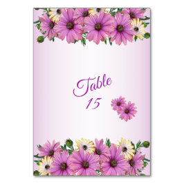 Pink Yellow Floral Rustic Elegant Wedding Party Tischnummer
