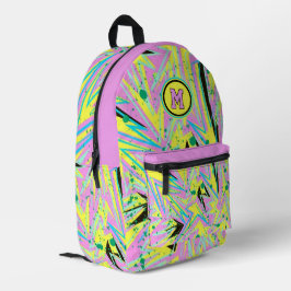 Pink Yellow Graffiti Explosion Seamless Pattern  Bedruckter Rucksack