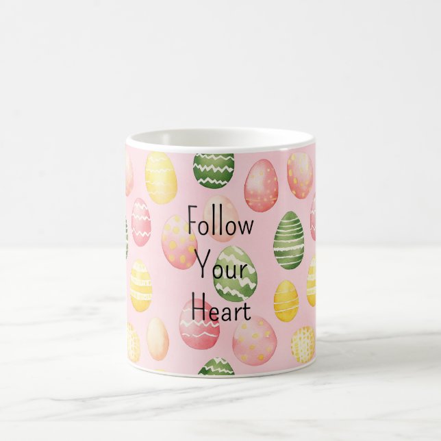 Pink Yellow Green Easter Eggs Kaffeetasse (Mittel)