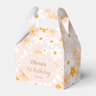 Pink Yellow Groovy Daisy Birthday Geschenkschachtel