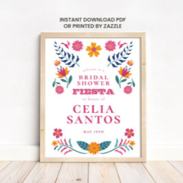 Pink Yellow Mexican Fiesta Bridal Shower Poster