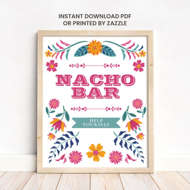 Pink Yellow Mexican Fiesta Nacho Bar Sign Poster (Von Creator hochgeladen)
