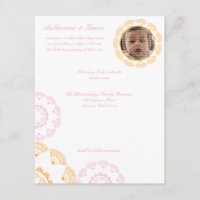 PInk & Yellow Namkaran Baby Naming Einladungen