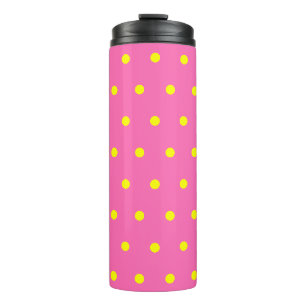 Pink Yellow Polka Dots Thermosbecher