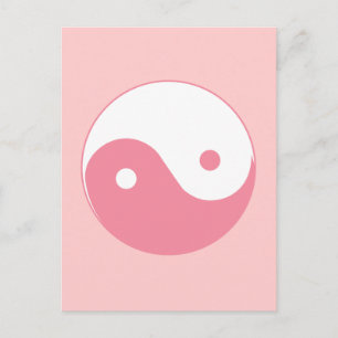 Pink Yin-Yang-Symbol Postkarte