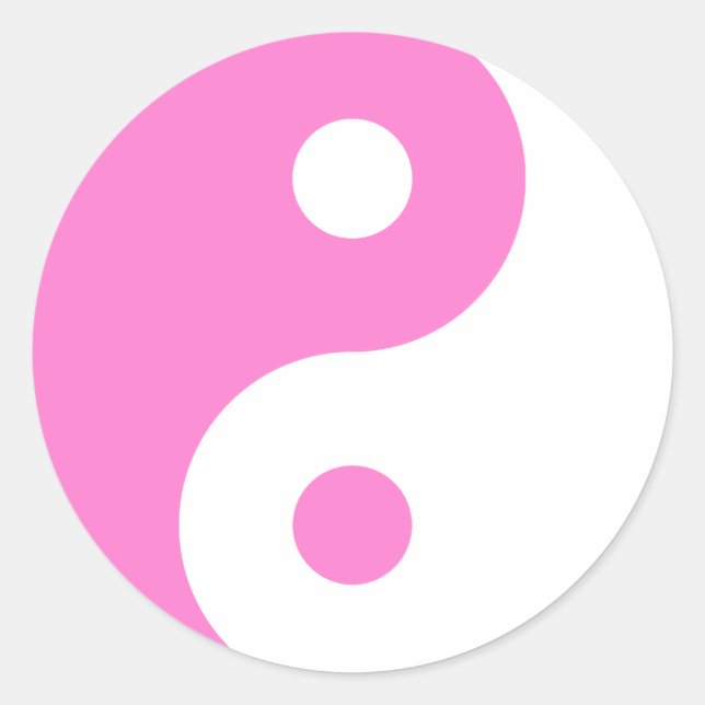 Pink Yin Yang Symbol Runder Aufkleber (Vorderseite)