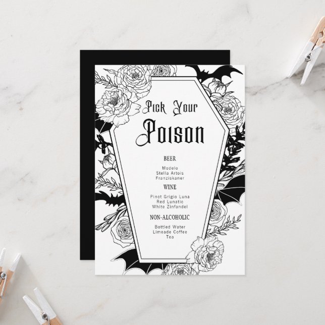 Pink Your Poison Dark Moody Gothic Wedding (Vorderseite/Rückseite Beispiel)