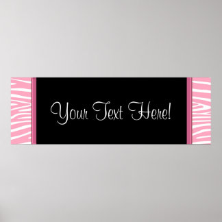 Pink Zebra Baby Duschbanner Poster