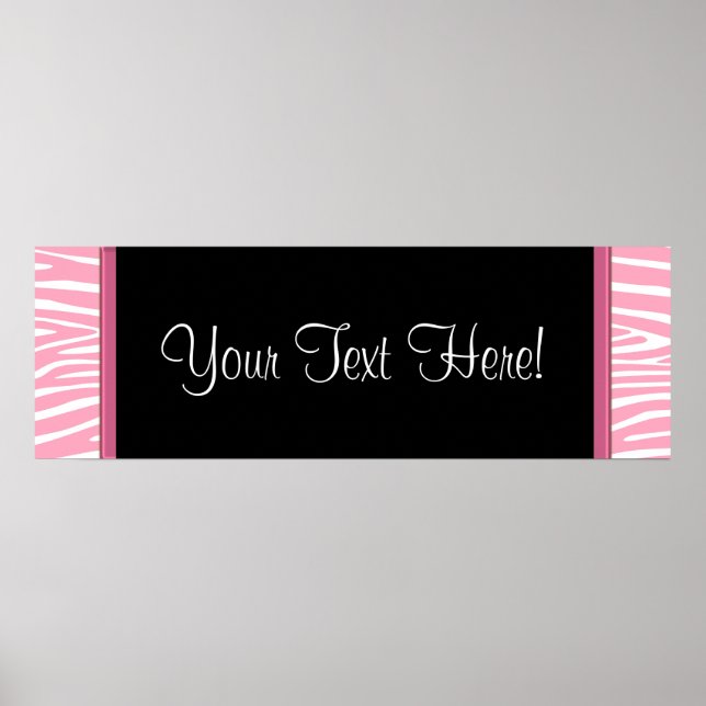 Pink Zebra Baby Duschbanner Poster (Vorne)