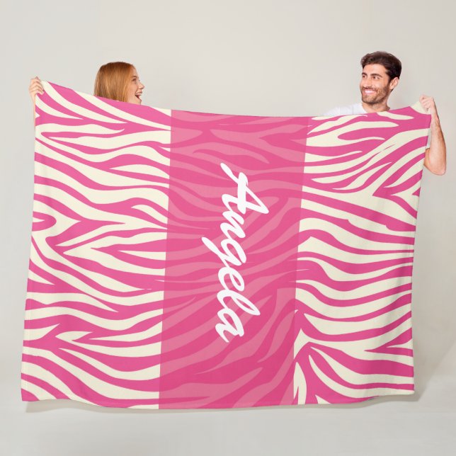 Pink Zebra Custom Fleece Warm Gemütliche Decke (Beispiel)