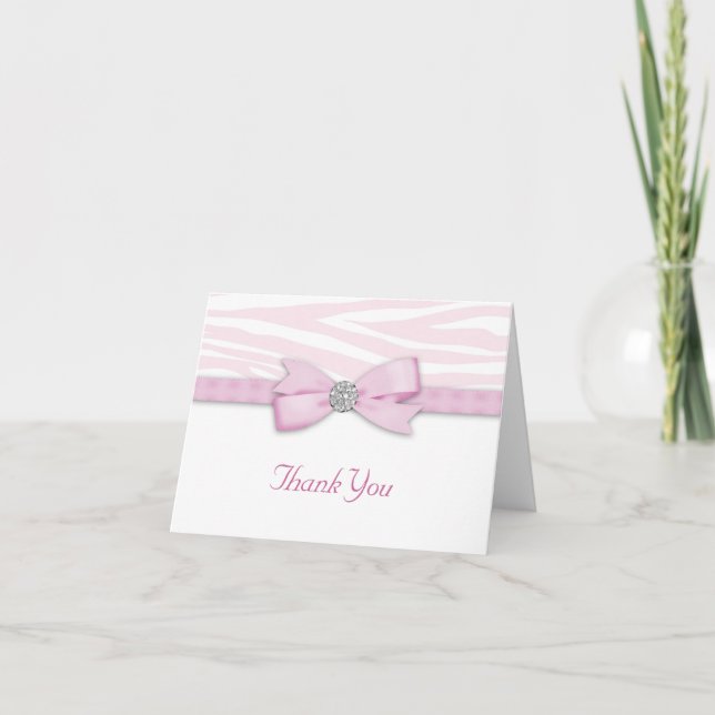 Pink Zebra Dankeskarten Dankeskarte (Vorderseite)