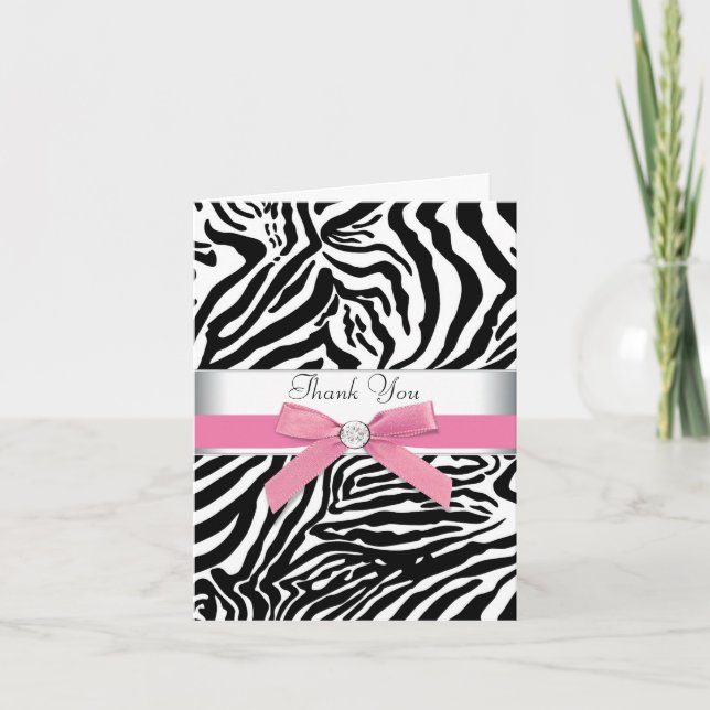 Pink Zebra Dankeskarten Dankeskarte (Vorderseite)