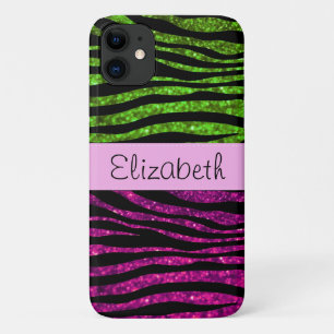 Pink Zebra, Green Zebra, Glitzer Zebra, Ihr Name iPhone 11 Hülle