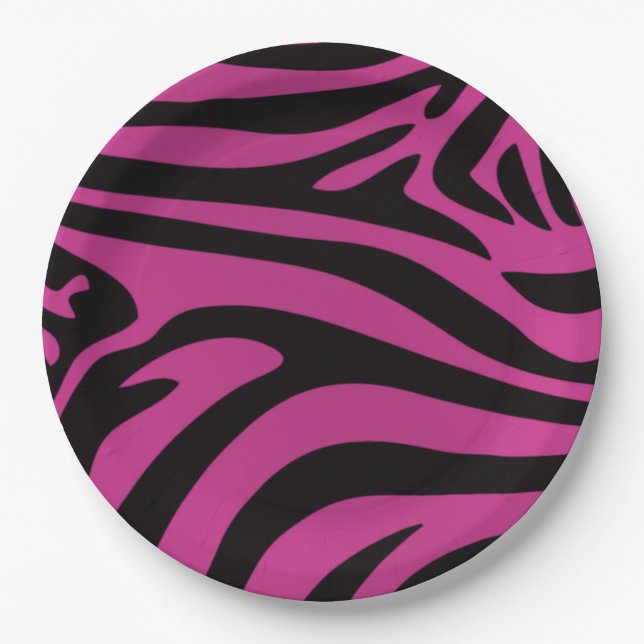 Pink Zebra Pappteller (Vorderseite)