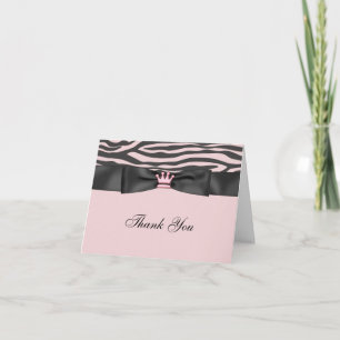 Pink Zebra Pink Schwarze Prinzessin Vielen Dank Ka Dankeskarte