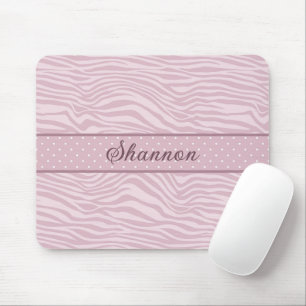 Pink Zebra Print & Polka Dots Maus Pad Mousepad