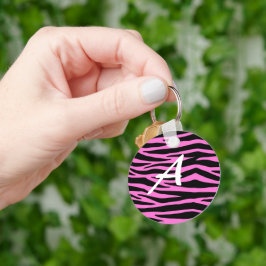 Pink-Zebra-Schlüsselring anpassen Schlüsselanhänger