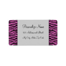 Pink Zebra Streifen Labels