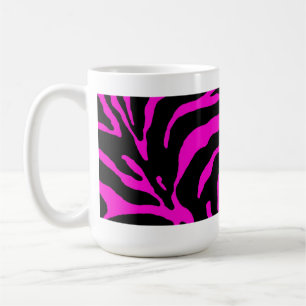 Pink Zebra Stripe Animal Print Kaffeetasse
