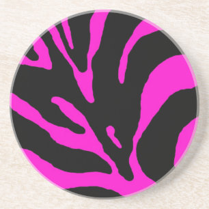 Pink Zebra Stripe Animal Print Untersetzer