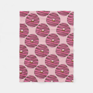 Pink Zebra Stripe Donut Doughnut Frühstück Küche Fleecedecke