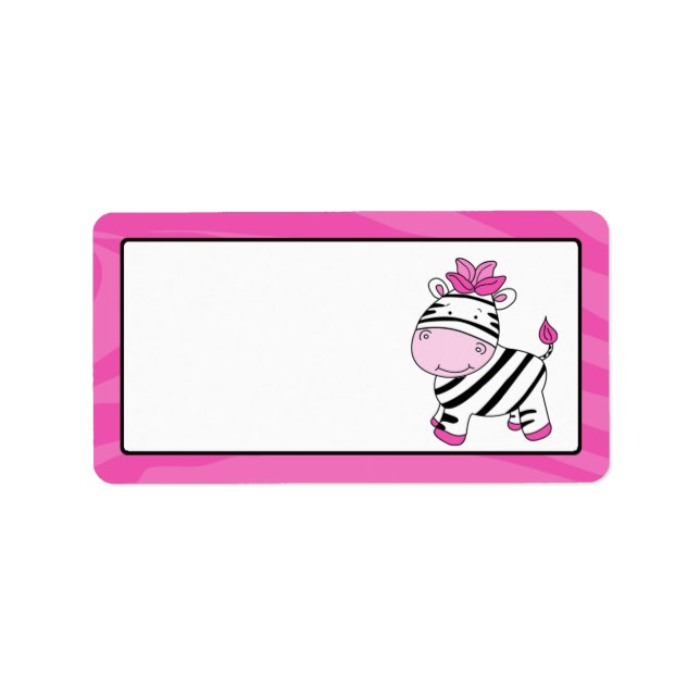 Pink Zebra Stripe Geschenketikett Adressaufkleber (Vorne)