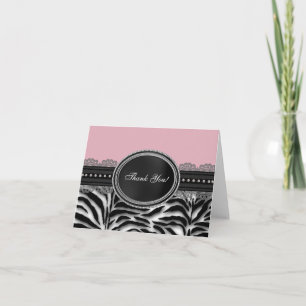 Pink Zebra Thank You Cards Dankeskarte