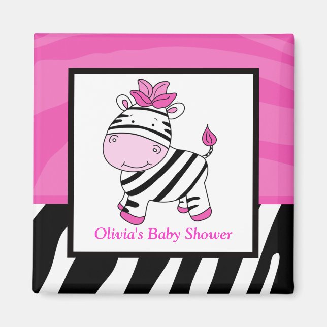 Pink Zebra Wild Jungle Rectangle Gefallen Magnet (Vorne)