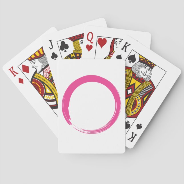 Pink Zen Symbol / Enso Circle Spielkarten (Rückseite)
