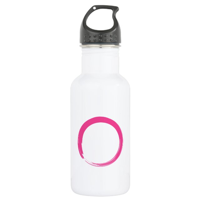 Pink Zen Symbol / Enso Circle Trinkflasche (Vorderseite)