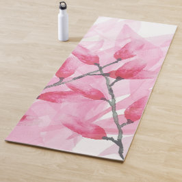 Pink Zen Wasserfarbe Abstrakt Kirschblossom Yogamatte