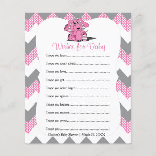 Pink Zickzack Elephant Baby Girl Dusche - Wünsche
