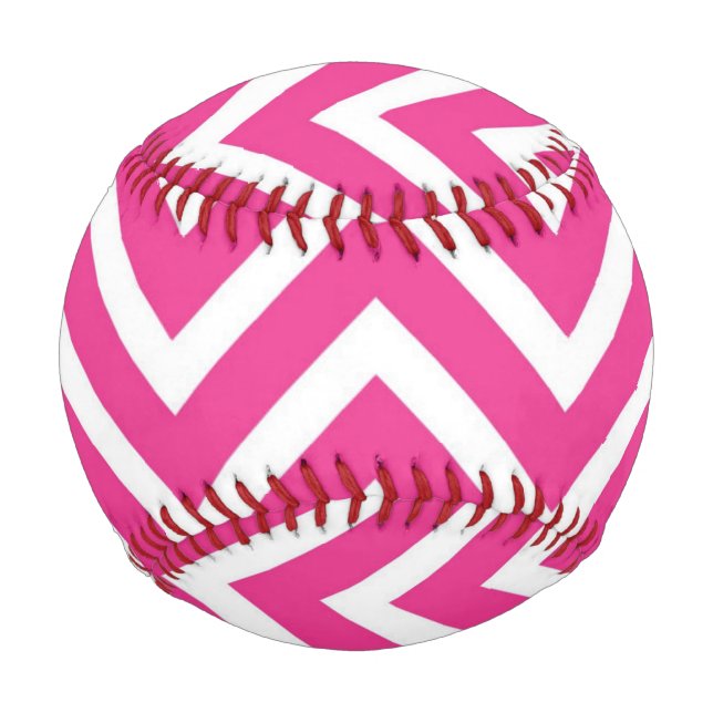 Pink Zigzag Zickzack Muster Baseball (Vorderseite)