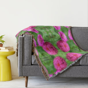 Pink Zinnia Blume Pair Abstrakt Decke