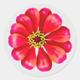 Pink Zinnia Runder Aufkleber