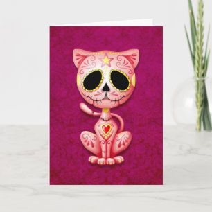 Pink Zombie Sugar Kitten Karte