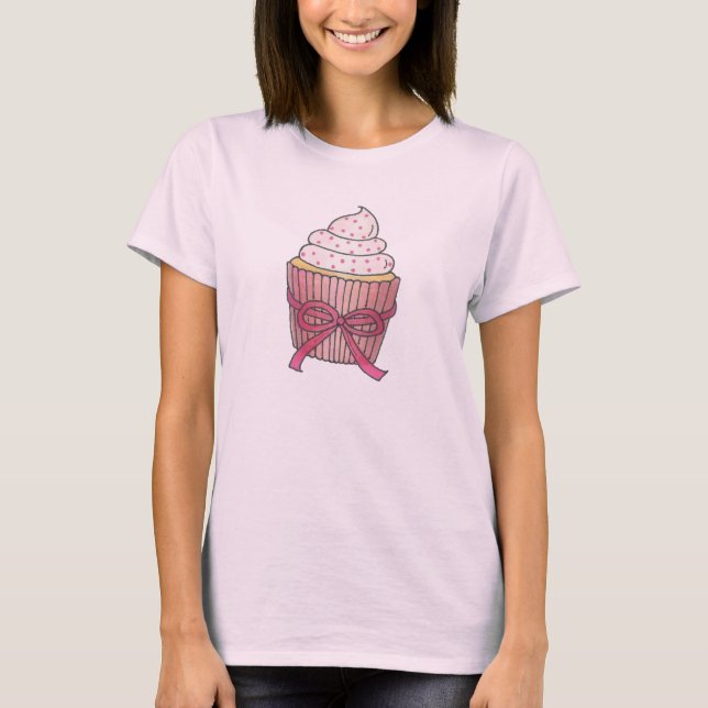 Pink Zuckerguss Cupcake Dessert Feinschmecker Bake T-Shirt (Vorderseite)