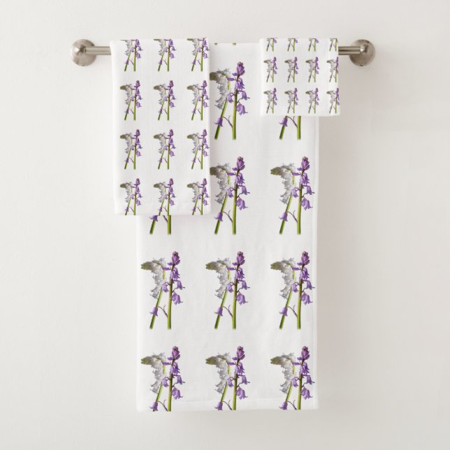 Pinkbells Fabric Pattern. Badhandtuch Set (Insitu)