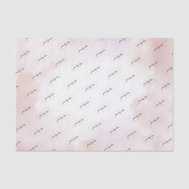 Pinke Aquarellwash Custom Business Logo Tab Seidenpapier (Vorderseite)