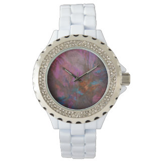 Pinke Blumen Armbanduhr