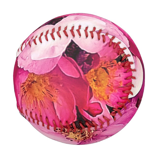 Pinke Blumen Baseball (Vorne Rechts)