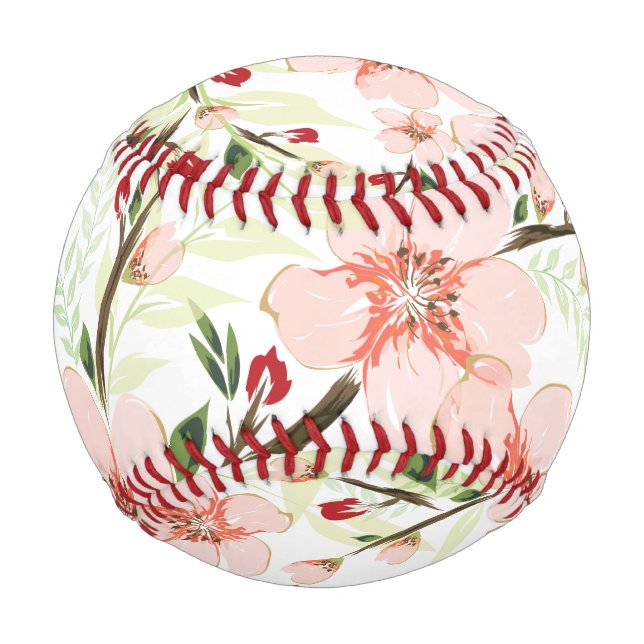 Pinke Blumen Baseball (Vorderseite)