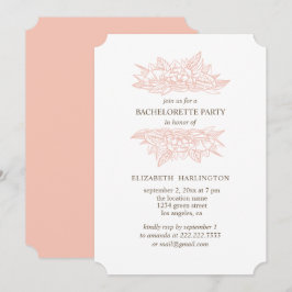 Pinke Blumen. Blütenblume Junggeselinnen-Abschied Einladung