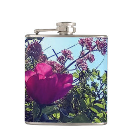 Pinke Blumen Flachmann