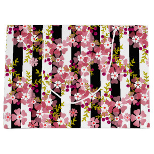 Pinke Blumen Große Geschenktüte