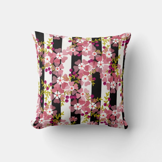 Pinke Blumen Kissen (Vorderseite)